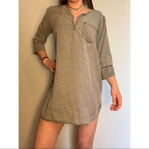 Denim Grey Long Sleeve Dress